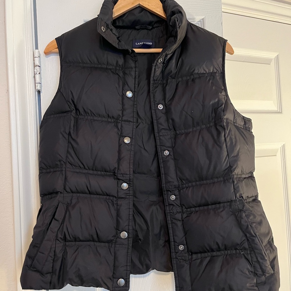 Lands' End Women's Classic Black Quilted Vest